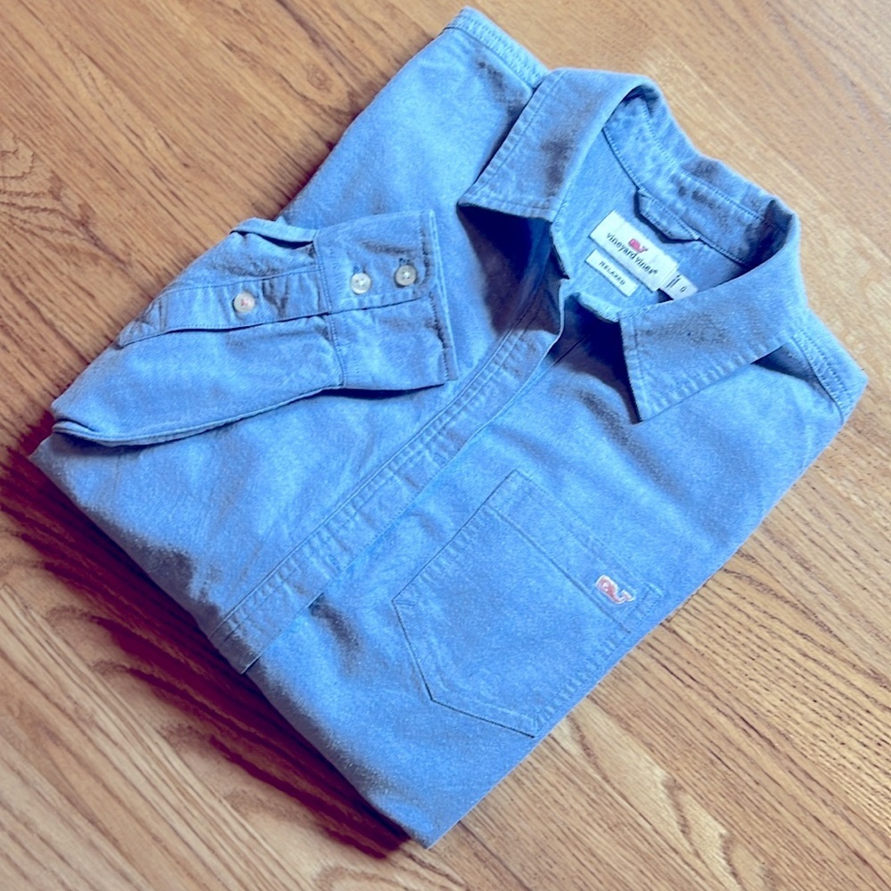 Vineyard Vines Classic Women’s Blue Long Sleeve Button Down Shirt Size 0 - Picture 8 of 8